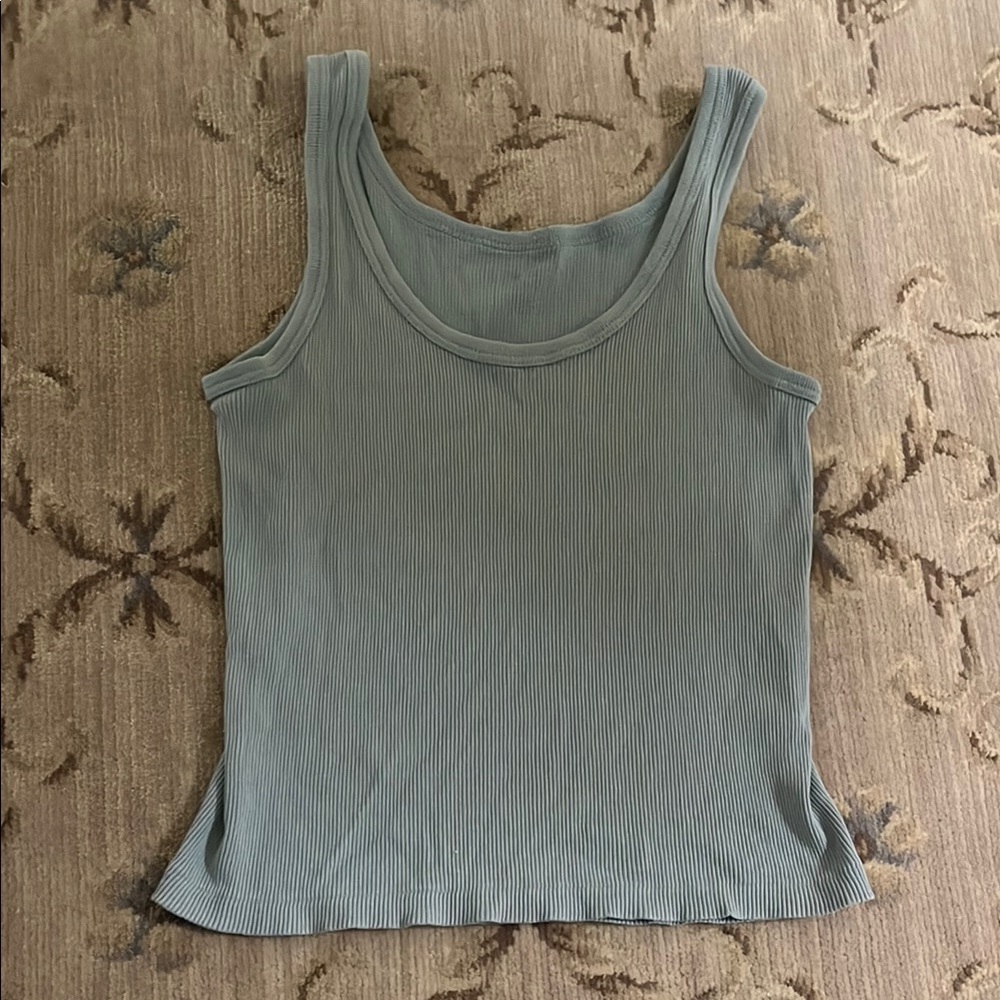 Women's Ribbed Tank Top - Sage Green